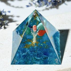 Crystaluck Tree of Life Aquamarine Chakra Energy Orgone Pyramid