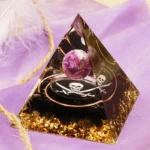 Crystaluck Amethyst Obsidian Skull Symbol Orgone Pyramid