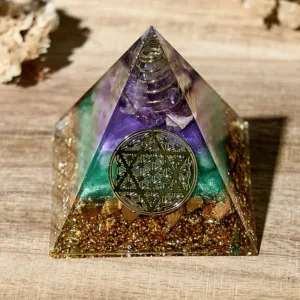 Ougin Flower Of Life Gemstone Orgone Pyramid 2 1