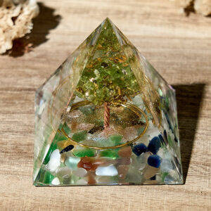 Crystaluck Tree of Life Peridot Healing Crystal Orgone Pyramid