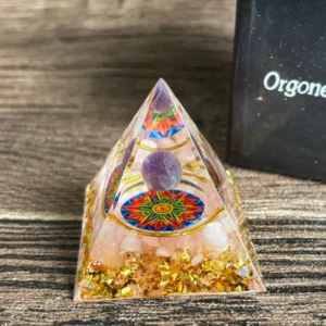 Crystaluck Amethyst Ball Rose Quartz Orgonite Pyramid Handmade Pyramid