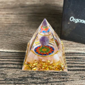 Crystaluck Amethyst Ball Rose Quartz Orgonite Pyramid Handmade Pyramid