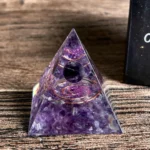Crystaluck Amethyst Crystal Ball Orgonite Pyramid with Copper Coil