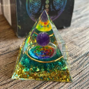 Crystaluck Amethyst Sphere Orgone Pyramid | Handmade Crystal Orgonite