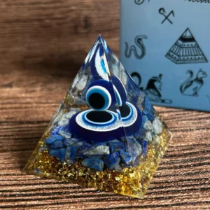 Crystaluck Handmade Lapis Lazuli Evil Eye Orgone Pyramid