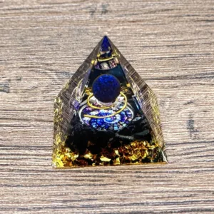Crystaluck Lapis Lazuli crystal ball Orgonite Pyramid with Obsidian