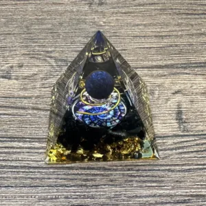 Crystaluck Lapis Lazuli crystal ball Orgonite Pyramid with Obsidian