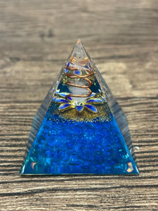 Crystaluck Lapis Lazuli Orgonite Pyramid White Crystal