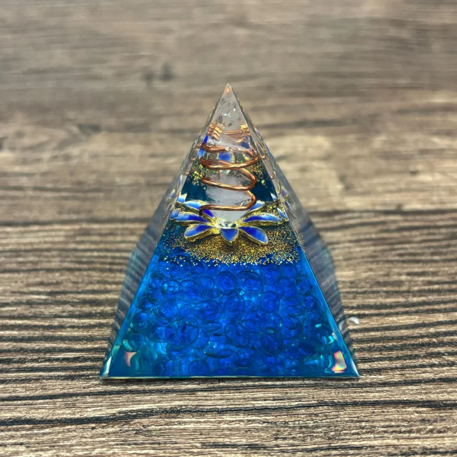 Crystaluck Lapis Lazuli Orgonite Pyramid White Crystal