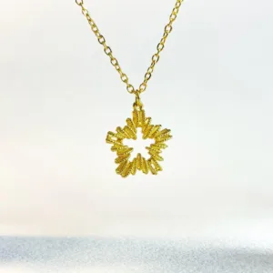 Crystaluck Textured Star Necklace with Pentagram Charm