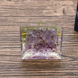Crystaluck Tree of Life Orgone Pyramid with Amethyst