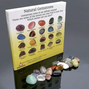 Crystaluck 20Pcs Handpicked Tumbled Gemstone Crystal Set for pocket carry, meditation and gift giving