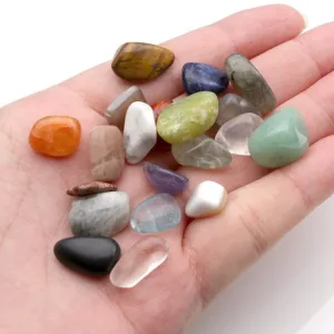 Crystaluck 20Pcs Handpicked Tumbled Gemstone Crystal Set for pocket carry, meditation and gift giving