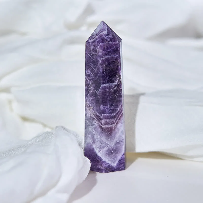 Crystaluck 6 Faceted Amethyst Prism Healing Crystal 07 Crystaluck 6 Faceted Amethyst Prism Healing Crystal Wands Tower for reiki, meditation and energy work