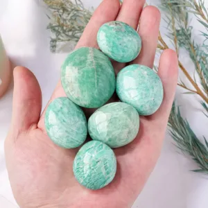 Crystaluck Amazonite Polished Natural Stone - 3-4cm for meditation, energy healing and home decor