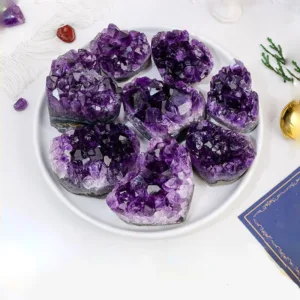 Crystaluck Amethyst Crystal Cluster Natural Stone for energy cleansing, meditation and room decor