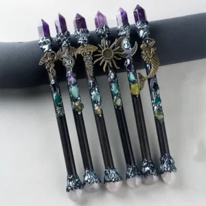 Crystaluck Amethyst Torch-shaped Crystal Wands for reiki, meditation and energy work