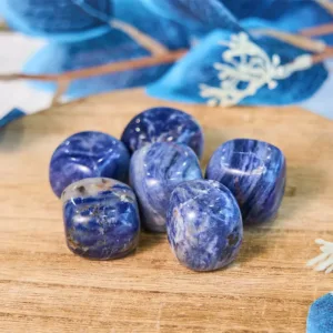 Crystaluck Blue Sodalite Natural Gem Tumbled Stone for pocket carry, meditation and gift giving