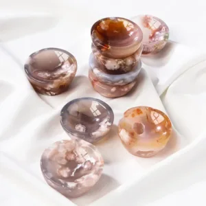 Crystaluck Cherry Blossom Agate Sardonyx Crystal Bowl for meditation, energy healing and home decor