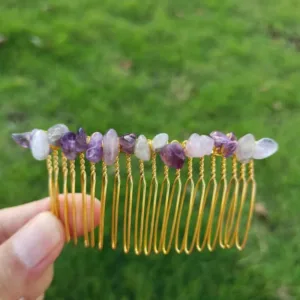 Crystaluck Colorful Gemstone Hair Side Comb Hairpin for hair styling, daily wear and gift giving