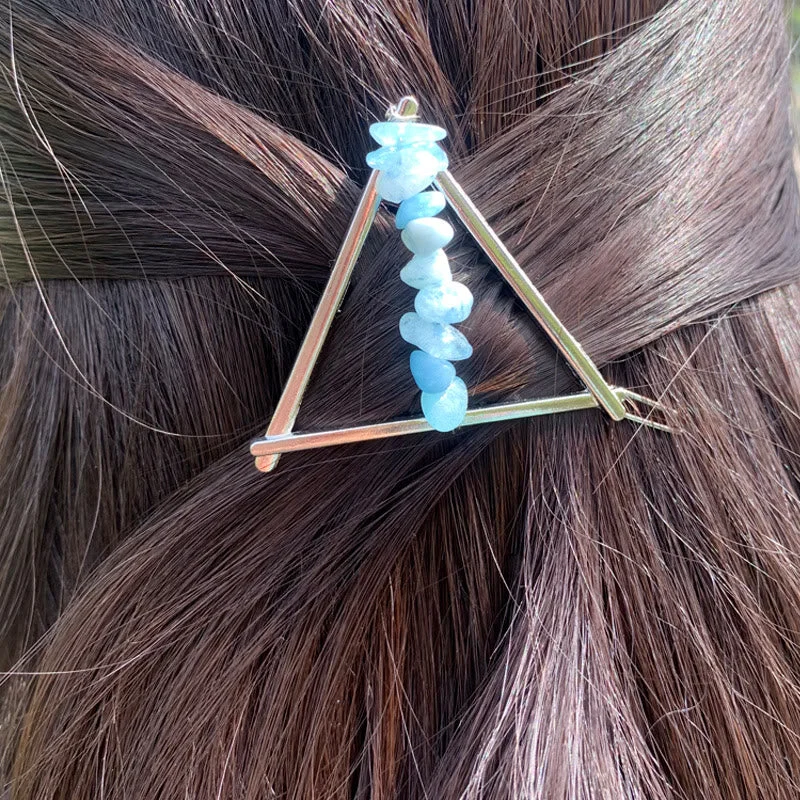 Crystaluck Crystal Triangle Gravel Geometric Hair Ac 05 Crystaluck Crystal Triangle Gravel Geometric Hair Accessories Comb Hairpin for hair styling, daily wear and gift giving