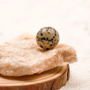 Crystaluck Dalmatian Jasper Awaken Crystal Sphere 3cm for meditation, energy cleansing and desk decor
