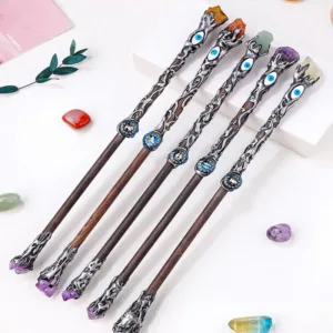 Crystaluck Evil Eyes Zodiac Magic Fairy Crystal Wands for reiki, meditation and energy work