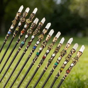 Crystaluck Natural Clear Crystal 12 Constellation Magic Crystal Wands for reiki, meditation and energy work