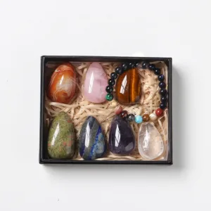 Crystaluck Natural Crystal Drop Shaped Raw Stone Set for energy cleansing, meditation and display