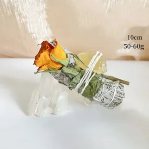 Crystaluck Natural Crystal Plant Rose Dried Flowers White Sage for meditation, energy healing and home decor
