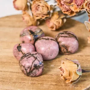 Crystaluck Polished Irregular Rhodonite Bulk Tumbled Stone for pocket carry, meditation and gift giving