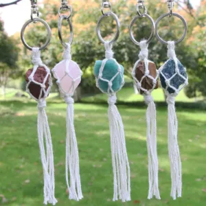 Crystaluck Raw Gemstone Tassel Car Hanging Ornament for home decor, desk display and gift giving