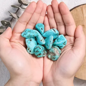 Crystaluck Real Turquoise Reiki Healing Crystal Tumbled Stone for pocket carry, meditation and gift giving