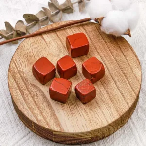 Crystaluck Red Jasper Meditation Crystal Cube for meditation, reiki and desk decor