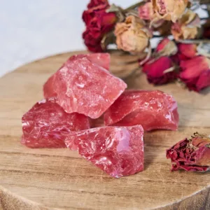 Crystaluck Rough Red Quartz Natural Crystal Tumbled Stone for pocket carry, meditation and gift giving