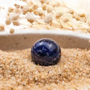 Crystaluck Sapphire Healing And Peace Crystal Sphere for meditation, energy cleansing and desk decor