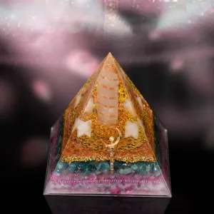 Crystaluck 12cm Natural Stone Energy Healing Orgone Pyramid for energy balancing, meditation and home decor