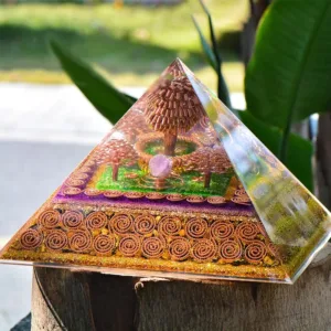 Crystaluck Amethyst Ball Attract Wealth Energy Orgone Pyramid for energy balancing, meditation and home decor