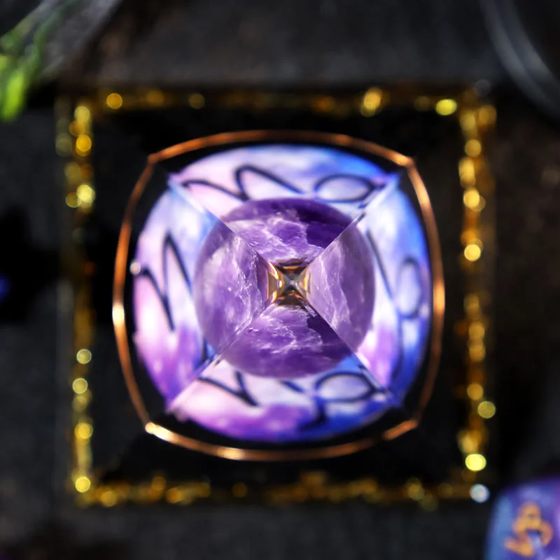 Orgone 22c317782933 Crystaluck Amethyst Ball Obsidian Gravel Zodiac Capricorn Orgone Pyramid 6x6cm for energy balancing, meditation and home