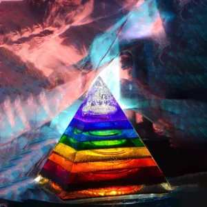 Crystaluck 7 Chakra Energy Tower Orgone Pyramid for energy balancing, meditation and home decor