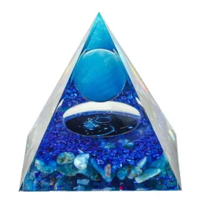 Crystaluck 6cm Natural Stone Constellation Orgone Pyramid for energy balancing, meditation and home decor