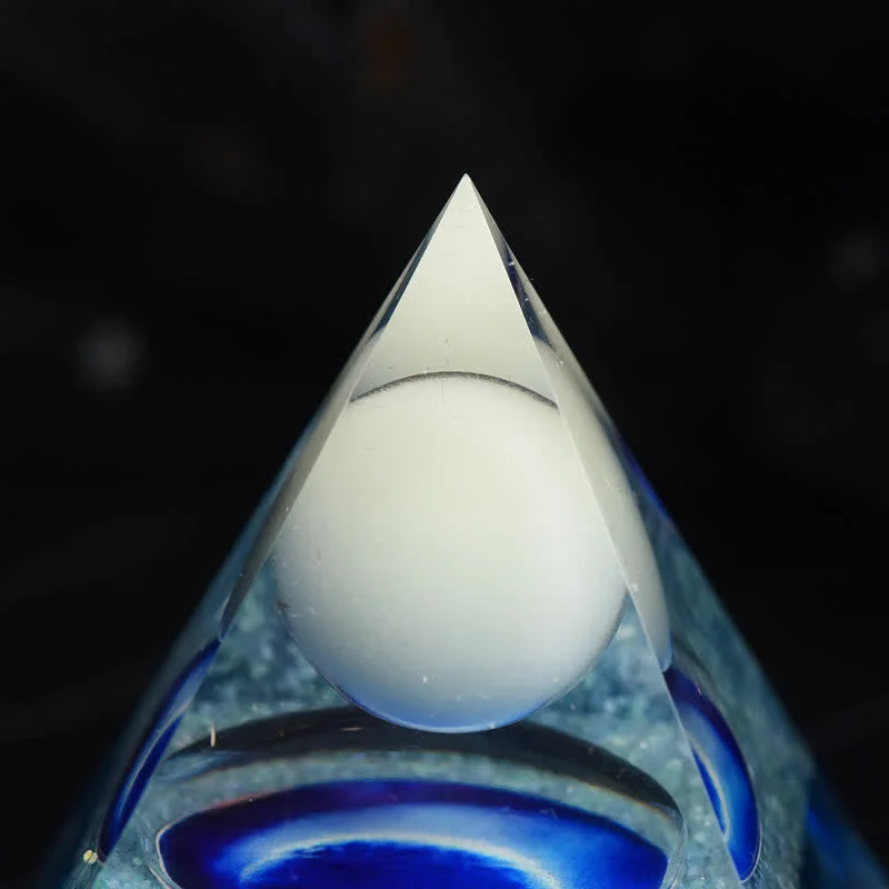 Orgone 7bc8a802a0db Crystaluck Opalite & Blue Glass Orgone Pyramid for energy balancing, meditation and home decor