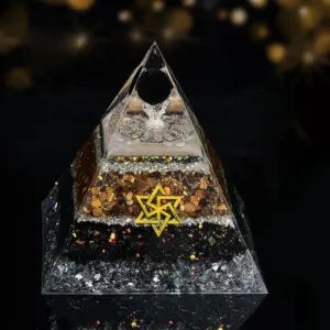 Crystaluck Chakra Energy Triangle Crystal Ball Orgone Pyramid for energy balancing, meditation and home decor