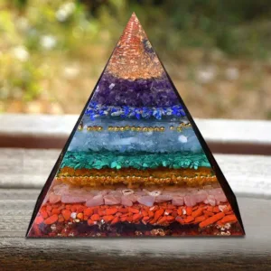 Crystaluck Natural Chakra Balance Orgone Pyramid for energy balancing, meditation and home decor