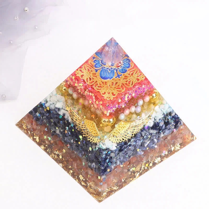 Orgone Cbc42b46444b Crystaluck 15cm Natural Crystal Orgone Pyramid for energy balancing, meditation and home decor