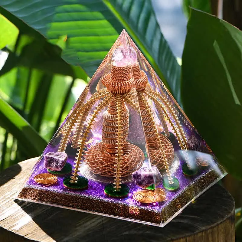 Orgone D14b98c74048 Crystaluck Amethyst Copper Wire Energy Generator Orgone Pyramid for energy balancing, meditation and home decor