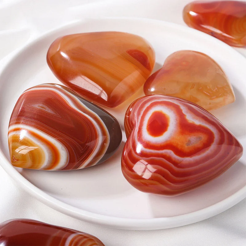 Red Agate Healing Crystal Hearts 01 Crystaluck Red Agate Healing Crystal Hearts for meditation, energy healing and home decor