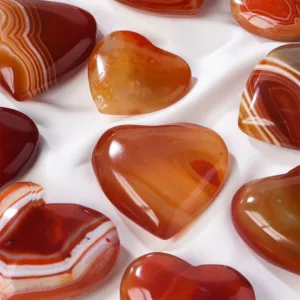 Crystaluck Red Agate Healing Crystal Hearts for meditation, energy healing and home decor